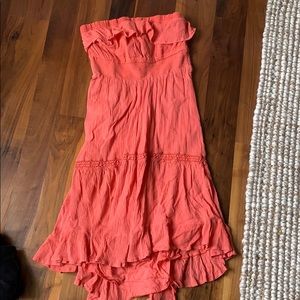HD in Paris Anthro Coral Strapless Boho Dress